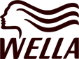 Logo de Wella con diseño de perfil femenino y ondas estilizadas en color oscuro